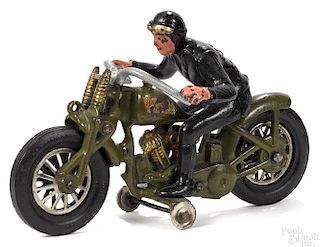 Hubley cast iron Harley Davidson hillclimber motorcycle