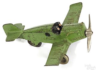 Hubley cast iron Bremen Junkers airplane, embossed D1167 on wings