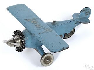 Hubley cast iron Lindy airplane, embossed NX211 Ryan NYP on tail