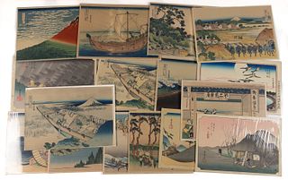 ASSORTED JAPANESE WOODBLOCK PRINTS, LOT OF 17