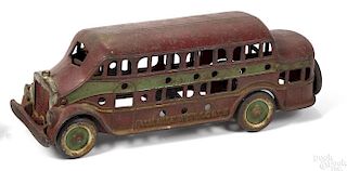 Kenton cast iron Pickwick Nite Coach bus with a driver, 11'' l.