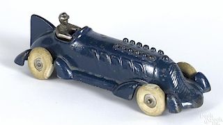 A.C. Williams cast iron racer with a nickel-plated driver, 8 1/2'' l.