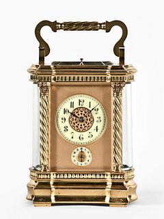 A large Anglaise Riche variant carriage clock with grand sonnerie striking