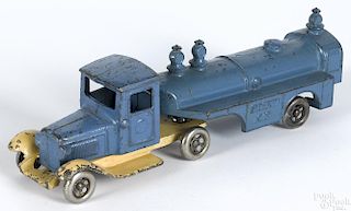 Kilgore cast iron Aviation Gas tanker truck, 12 1/4'' l. Provenance: Donald Kaufman collection