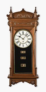 Waterbury Clock Co. Peoria hanging calendar clock