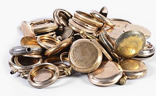 A large lot of gold filled pocket watch cases