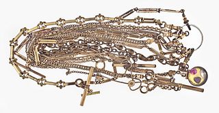 A lot of 20 pocket watch chains