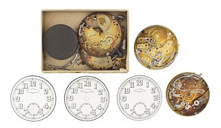 A lot of three incomplete Vacheron Constantin Corps of Engineers pocket chronograph movements