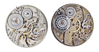 A lot of two Hamilton 950 pocket watch movements including one Elinvar