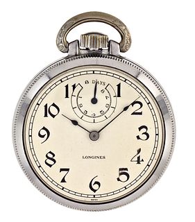 An early 20th century Longines 8 day pocket watch