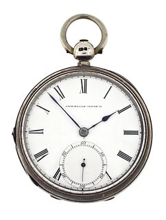 A mid 19th century silver Dennison Howard & Davis pocket watch