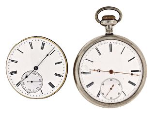 A lot of two Swiss pivoted detent pocket chronometer movements
