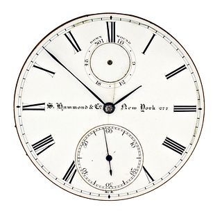 A spring detent pocket chronometer movement by A.P. Walsh for Samuel Hammond, N.Y.