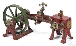 Scarce Kenton cast iron horizontal engine, painted cast iron with nickel-plated components, rare