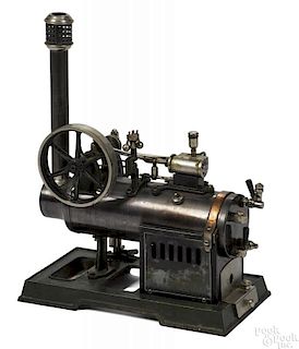 Marklin horizontal overtype steam engine with a water pump on a cast iron base