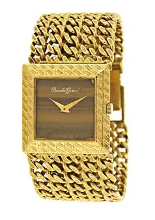An 18 karat gold ref. 9828 wrist watch by Bueche Girod