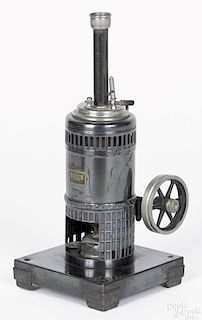 Marklin vertical boiler single cylinder steam engine with embossed tin skirting