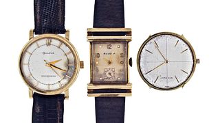 A lot of two gold wrist watches
