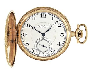 A 14 karat gold 12 size Waltham pocket watch