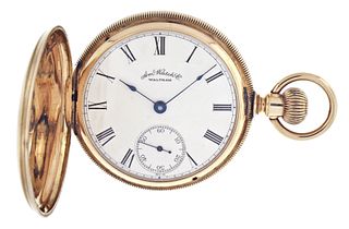 A 14 karat gold 18 size Waltham model 1883 pocket watch