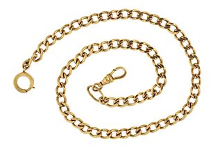 A 20th century 14 karat gold curb link watch chain