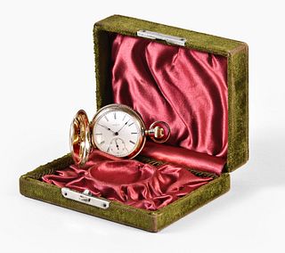 An eight size Elgin pocket watch with 8 karat gold case