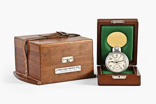 A Hamilton model 22 chronometer watch with boxes