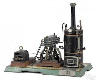 Marklin hammer steam plant with a vertical boiler, with proper fittings, a twin engine