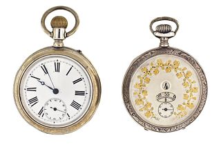A lot of two interesting Swiss pocket watches