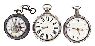 A lot of three verge fusee pocket watches