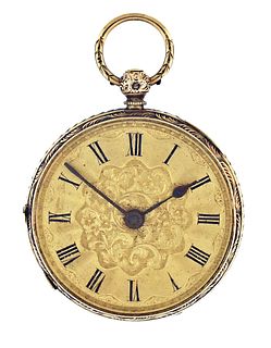 A mid 19th century English gold lever fusee pocket watch