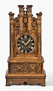 Black Forest Gothic architectural shelf cuckoo clock