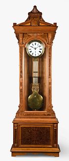 Variant of the New Haven Clock Co. Regulator No. 4 floor standing jeweler's regulator clock