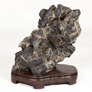 CHINESE SCHOLAR'S STONE WITH STAND
