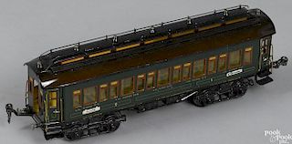 Marklin Gauge I smoking train coach, hand enameled, unnumbered, 1st and 2nd class