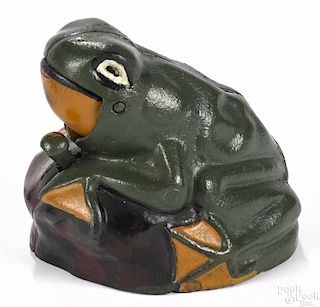 Kilgore cast iron Frog on Rock mechanical bank.