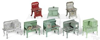 Eight cast iron gas stoves, to include Eagle, Rome, Royal, Star, Universal, Kent