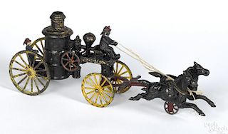 Jones and Bixler cast iron horse drawn fire pumper with a painted boiler
