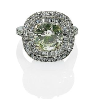 NATURAL FANCY COLOR AND COLORLESS DIAMOND RING