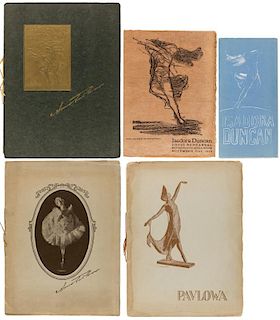 A GROUP OF FOUR BALLET PAMPHLETS FEATURING ANNA PAVLOVA AND ISADORA DUNCAN, 1920S