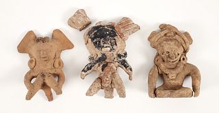 3 Pre-Aztec Effigy Figures from the Tlaxcala and Puebla Region 