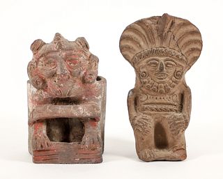 2 Seated Pre-Aztec Cargadores 