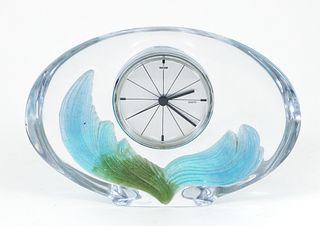 Daum Pate De Verra Art Glass Desk Clock 