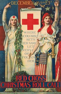 Vintage 1918 E.H. Blashfield Red Cross Poster