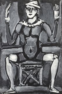 Georges Rouault 1932 woodcut Clown Assis