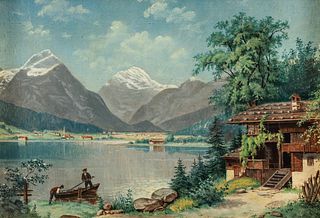 Ed Schneider 1897 painting Austrian or Swiss Tyrol