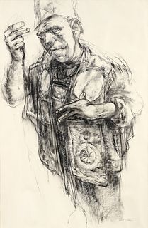 Herb Olds Charcoal Drawing Vestment II