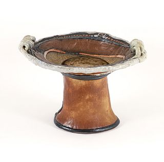 Nancy Dudchenko Glazed Ceramic Pedestal Bowl