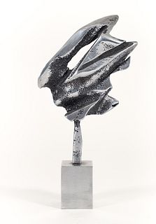 Lois Kaufman cast aluminum sculpture Standing Figure