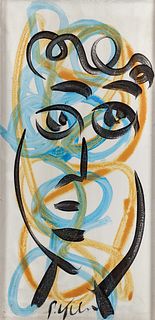 Peter Keil Abstract Portrait Acrylic Painting